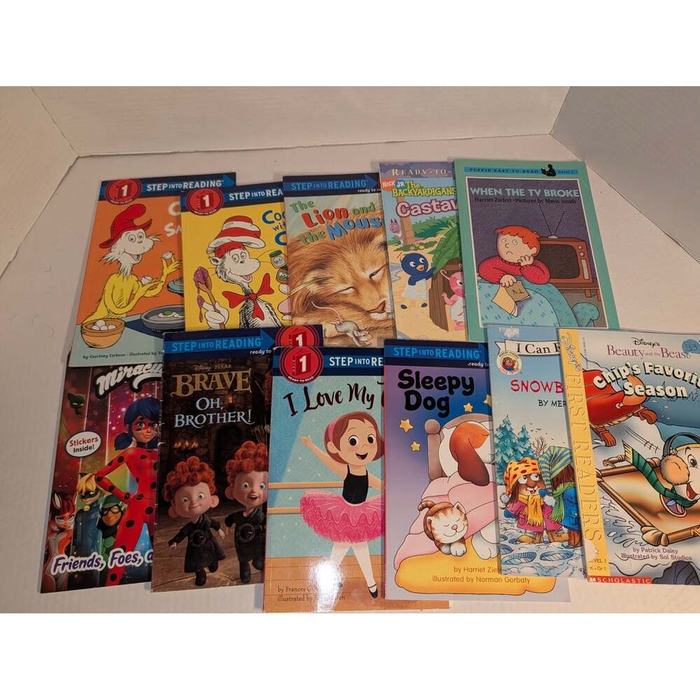 Mixed Lot 11 Early Readers Girls Step 1 Cat in the Hat Beauty & the Beast